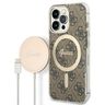 Zestaw Guess GUBPP13XH4EACSW Case+ Charger iPhone 13 Pro Max brązowy/brown hard case 4G Print MagSafe na NearMe.pl