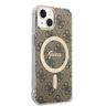 Zestaw Guess GUBPP14MH4EACSW Case+ Charger iPhone 14 Plus / 15 Plus 6.7" brązowy/brown hard case 4G Print MagSafe na NearMe.pl