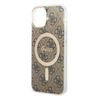 Zestaw Guess GUBPP14MH4EACSW Case+ Charger iPhone 14 Plus / 15 Plus 6.7" brązowy/brown hard case 4G Print MagSafe na NearMe.pl