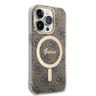 Zestaw Guess GUBPP14LH4EACSW Case+Charger iPhone 14 Pro 6,1" brązowy/brown hard case 4G Print MagSafe na NearMe.pl