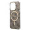 Zestaw Guess GUBPP14LH4EACSW Case+Charger iPhone 14 Pro 6,1" brązowy/brown hard case 4G Print MagSafe na NearMe.pl