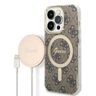 Zestaw Guess GUBPP14XH4EACSW Case+ Charger iPhone 14 Pro Max 6,7" brązowy/brown hard case 4G Print MagSafe na NearMe.pl