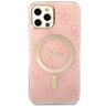 Zestaw Guess GUBPP12MH4EACSP Case+ Charger iPhone 12/12 Pro różowy/pink hard case 4G Print MagSafe na NearMe.pl