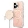 Zestaw Guess GUBPP13XH4EACSP Case+ Charger iPhone 13 Pro Max różowy/pink hard case 4G Print MagSafe na NearMe.pl