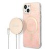 Zestaw Guess GUBPP14MH4EACSP Case+ Charger iPhone 14 Plus / 15 Plus 6.7" różowy/pink hard case 4G Print MagSafe na NearMe.pl