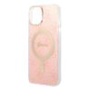 Zestaw Guess GUBPP14MH4EACSP Case+ Charger iPhone 14 Plus / 15 Plus 6.7" różowy/pink hard case 4G Print MagSafe na NearMe.pl