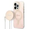 Zestaw Guess GUBPP14XH4EACSP Case+ Charger iPhone 14 Pro Max 6,7" różowy/pink hard case 4G Print MagSafe na NearMe.pl
