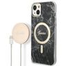 Zestaw Guess GUBPP14MHMEACSK Case+ Charger iPhone 14 Plus / 15 Plus 6.7" czarny/black hard case Marble MagSafe na NearMe.pl