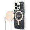 Zestaw Guess GUBPP14XHMEACSK Case+ Charger iPhone 14 Pro Max 6,7" czarny/black hard case Marble MagSafe na NearMe.pl
