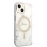Zestaw Guess GUBPP14MHMEACSH Case+ Charger iPhone 14 Plus / 15 Plus 6.7" biały/white hard case Marble MagSafe na NearMe.pl