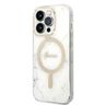 Zestaw Guess GUBPP14LHMEACSH Case+ Charger iPhone 14 Pro 6,1" biały/white hard case Marble MagSafe na NearMe.pl