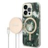 Zestaw Guess GUBPP14XHJEACSA Case+ Charger iPhone 14 Pro Max 6,7" zielony/green hard case Jungle MagSafe na NearMe.pl