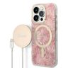 Zestaw Guess GUBPP14LHJEACSP Case+ Charger iPhone 14 Pro 6,1" różowy/pink hard case Jungle MagSafe na NearMe.pl