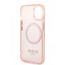 Guess GUHMP14MHTCMP iPhone 14 Plus / 15 Plus 6.7" różowy/pink hard case Gold Outline Translucent MagSafe na NearMe.pl