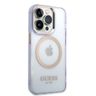 Guess GUHMP14XHTCMU iPhone 14 Pro Max 6,7" purpurowy/purple hard case Gold Outline Translucent MagSafe na NearMe.pl