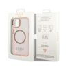 Guess GUHMP14SHTCMP iPhone 14 / 15 / 13 6,1" różowy/pink hard case Gold Outline Translucent MagSafe na NearMe.pl