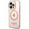 Guess GUHMP14XHTCMP iPhone 14 Pro Max 6,7" różowy/pink hard case Gold Outline Translucent MagSafe na NearMe.pl