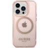 Guess GUHMP14XHTCMP iPhone 14 Pro Max 6,7" różowy/pink hard case Gold Outline Translucent MagSafe na NearMe.pl