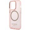 Guess GUHMP14XHTCMP iPhone 14 Pro Max 6,7" różowy/pink hard case Gold Outline Translucent MagSafe na NearMe.pl