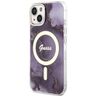 Guess GUHMP14SHTMRSU iPhone 14 / 15 / 136.1" purpurowy/purple hardcase Golden Marble MagSafe na NearMe.pl