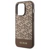 Guess GUHMP14LHGCFSEW iPhone 14 Pro 6.1" brązowy/brown hard case GCube Stripes MagSafe na NearMe.pl