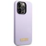 Guess GUHMP14LSBPLU iPhone 14 Pro 6,1" fioletowy/purple hard case Silicone Logo Plate MagSafe na NearMe.pl