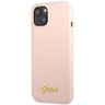 Guess GUHCP13MLSLMGLP iPhone 13 / 14 / 15 6.1" jasnoróżowy/light pink hardcase Silicone Script Gold Logo na NearMe.pl