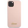 Guess GUHCP13MLSLMGLP iPhone 13 / 14 / 15 6.1" jasnoróżowy/light pink hardcase Silicone Script Gold Logo na NearMe.pl