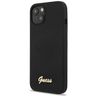 Guess GUHCP13MLSLMGBK iPhone 13 / 14 / 15 6.1" black/czarny hardcase Silicone Script Gold Logo na NearMe.pl