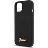 Guess GUHCP13MLSLMGBK iPhone 13 / 14 / 15 6.1" black/czarny hardcase Silicone Script Gold Logo na NearMe.pl