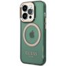 Guess GUHMP14LHTCMA iPhone 14 Pro 6.1" zielony/khaki hard case Gold Outline Translucent MagSafe na NearMe.pl