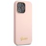 Guess GUHCP13XLSLMGLP iPhone 13 Pro Max 6.7" jasnoróżowy/light pink hardcase Silicone Script Gold Logo na NearMe.pl