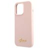 Guess GUHCP13XLSLMGLP iPhone 13 Pro Max 6.7" jasnoróżowy/light pink hardcase Silicone Script Gold Logo na NearMe.pl