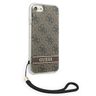 Guess GUOHCI8H4STW iPhone SE 2022 / SE 2020 / 7/ 8 brązowy/brown hardcase 4G Print Strap na NearMe.pl