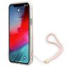 Guess GUOHCP12MH4STP iPhone 12/12 Proróżowy/pink hardcase 4G Print Strap na NearMe.pl