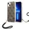 Guess GUOHCP14MH4STW iPhone 14 Plus / 15 Plus 6.7" brązowy/brown hardcase 4G Print Strap na NearMe.pl