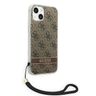 Guess GUOHCP14MH4STW iPhone 14 Plus / 15 Plus 6.7" brązowy/brown hardcase 4G Print Strap na NearMe.pl