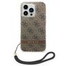 Guess GUOHCP14LH4STW iPhone 14 Pro 6,1" brązowy/brown hardcase 4G Print Strap na NearMe.pl