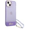 Guess GUHCP14SHGCOHU iPhone 14 / 15 / 13 6.1" fioletowy/purple hardcase Translucent Pearl Strap na NearMe.pl
