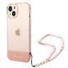 Guess GUHCP14MHGCOHP iPhone 14 Plus / 15 Plus 6.7" różowy/pink hardcase Translucent Pearl Strap na NearMe.pl