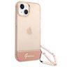 Guess GUHCP14MHGCOHP iPhone 14 Plus / 15 Plus 6.7" różowy/pink hardcase Translucent Pearl Strap na NearMe.pl