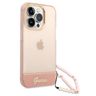 Guess GUHCP14LHGCOHP iPhone 14 Pro 6,1" różowy/pink hardcase Translucent Pearl Strap na NearMe.pl