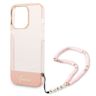 Guess GUHCP14LHGCOHP iPhone 14 Pro 6,1" różowy/pink hardcase Translucent Pearl Strap na NearMe.pl