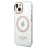 Guess GUHMP14SHTRMD iPhone 14 / 15 / 13 6.1" złoty/gold hard case Metal Outline Magsafe na NearMe.pl