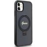 Guess GUHMN61HRSGSK iPhone 11 / Xr 6.1" czarny/black hardcase Ring Stand Script Glitter MagSafe na NearMe.pl
