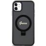 Guess GUHMN61HRSGSK iPhone 11 / Xr 6.1" czarny/black hardcase Ring Stand Script Glitter MagSafe na NearMe.pl