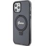 Guess GUHMP12MHRSGSK iPhone 12/12 Pro 6.1" czarny/black hardcase Ring Stand Script Glitter MagSafe na NearMe.pl