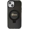 Guess GUHMP13MHRSGSK iPhone 13 / 14 / 15 6.1" czarny/black hardcase Ring Stand Script Glitter MagSafe na NearMe.pl