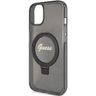 Guess GUHMP14SHRSGSK iPhone 14 / 15 / 13 6.1" czarny/black hardcase Ring Stand Script Glitter MagSafe na NearMe.pl