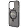 Guess GUHMP14XHRSGSK iPhone 14 Pro Max 6.7" czarny/black hardcase Ring Stand Script Glitter MagSafe na NearMe.pl